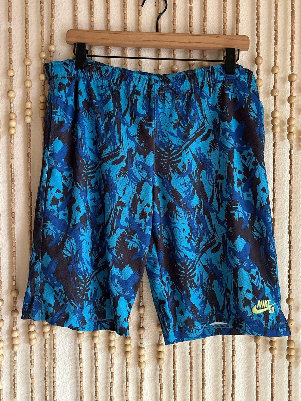 Nike SB Blue Black Camo Men's Casual Everyday Skate Drawstring Waist Shorts